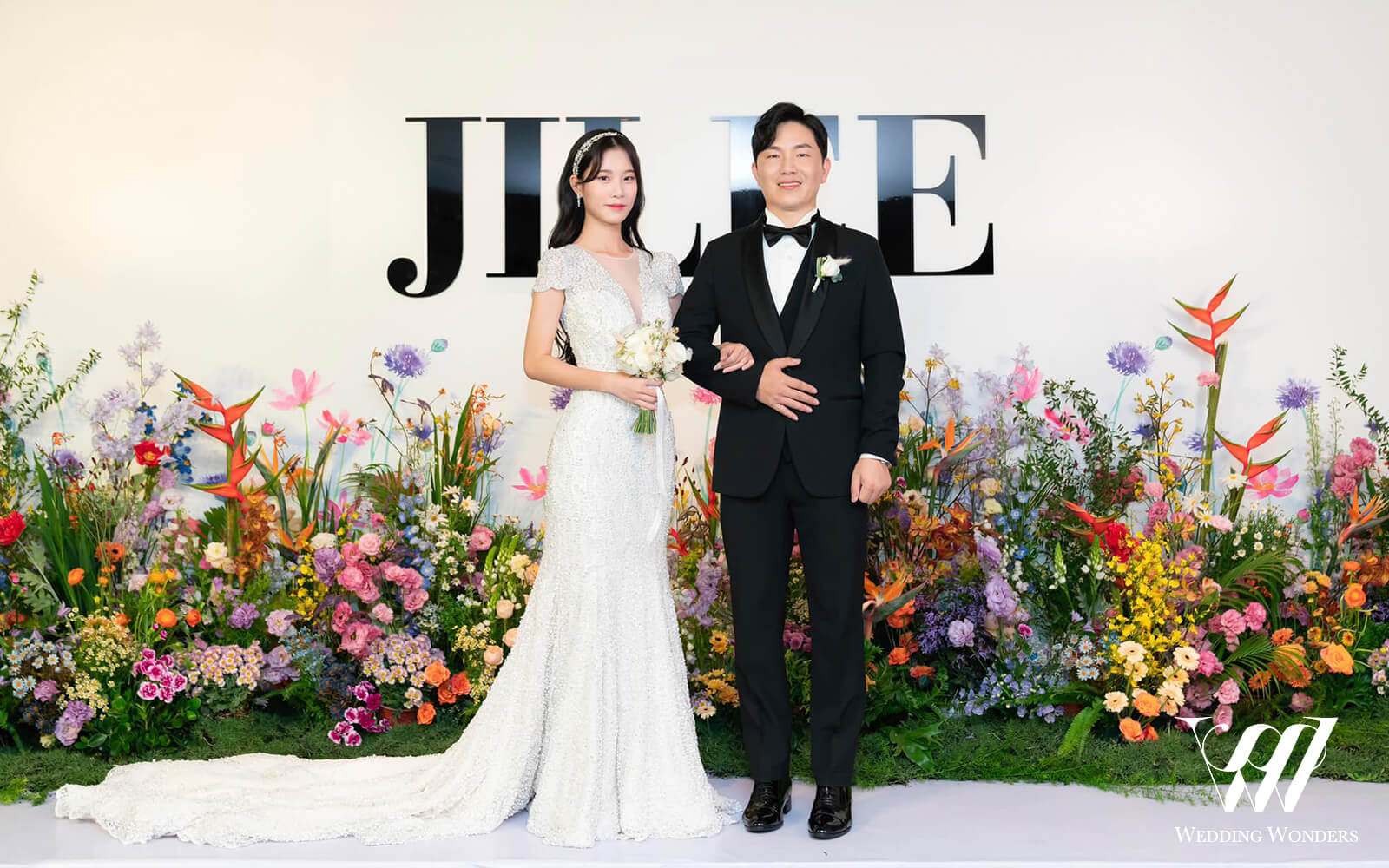 Backdrop tiệc cưới Ji & Lee tại Sofitel by Wedding Wonders Việt Nam